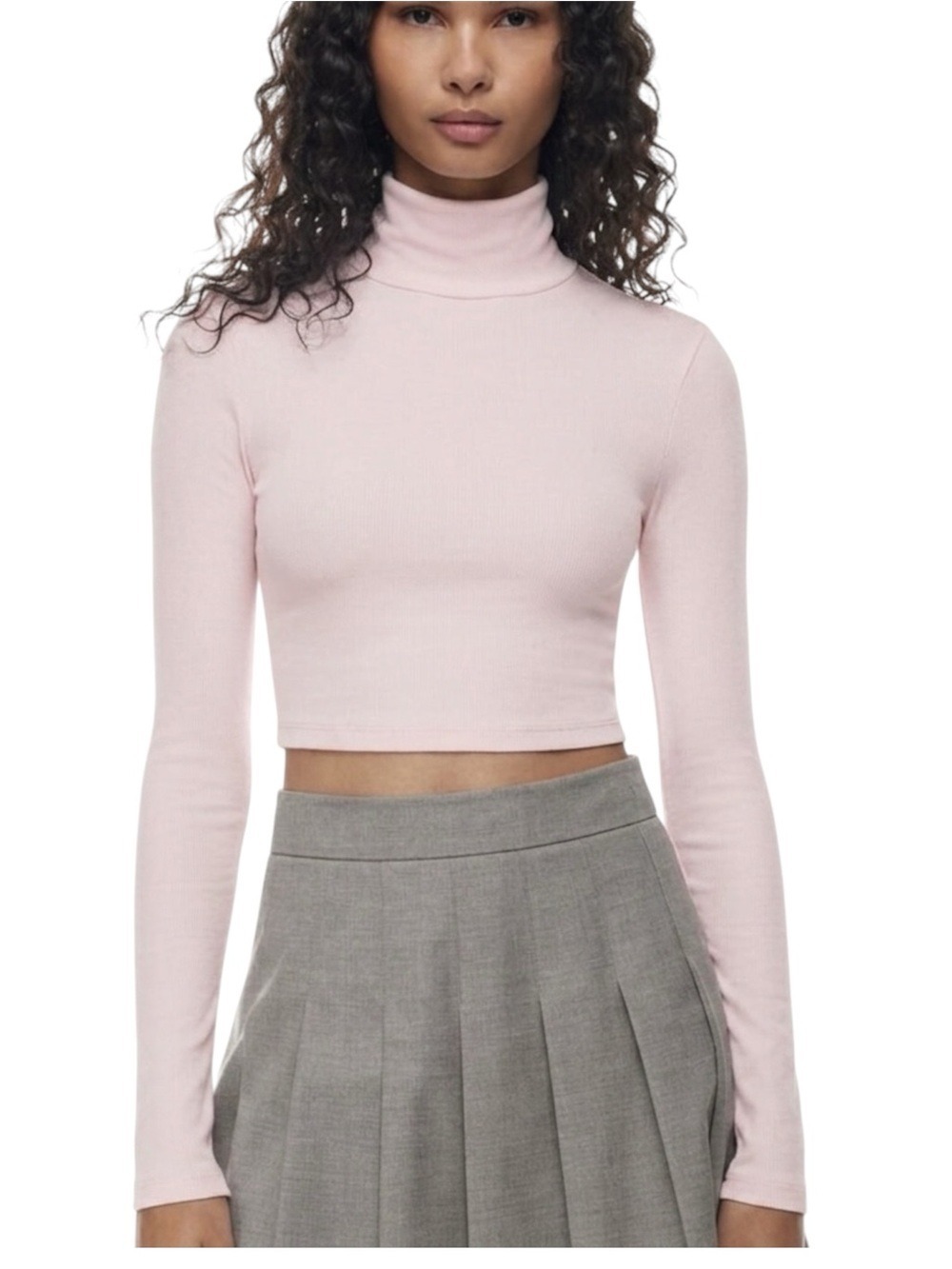 Sunday Best Freshman Cropped Turtleneck Size XXS Frosted Rose Pink Aritzia